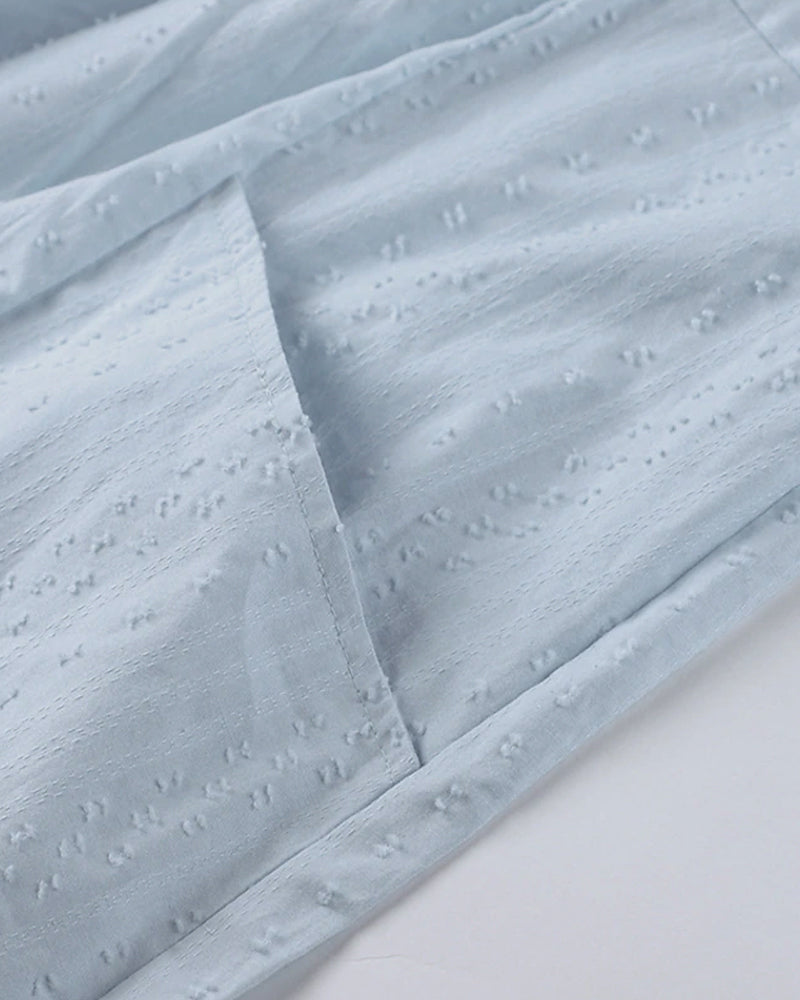 CD | Rochie mini A-line cu decolteu în V, mâneci 3/4 și buzunare