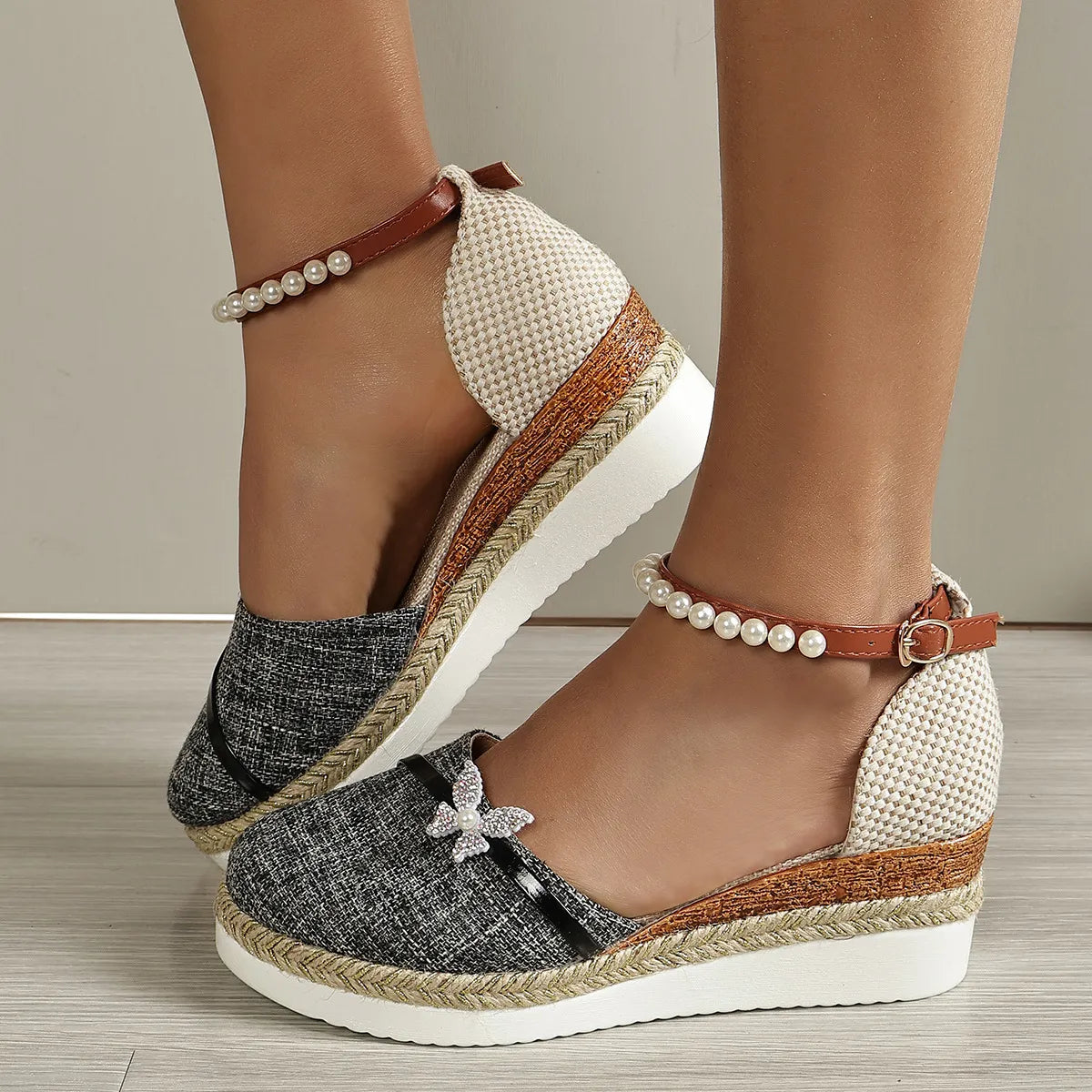 CD | Sandale Wedge cu arc pentru femei