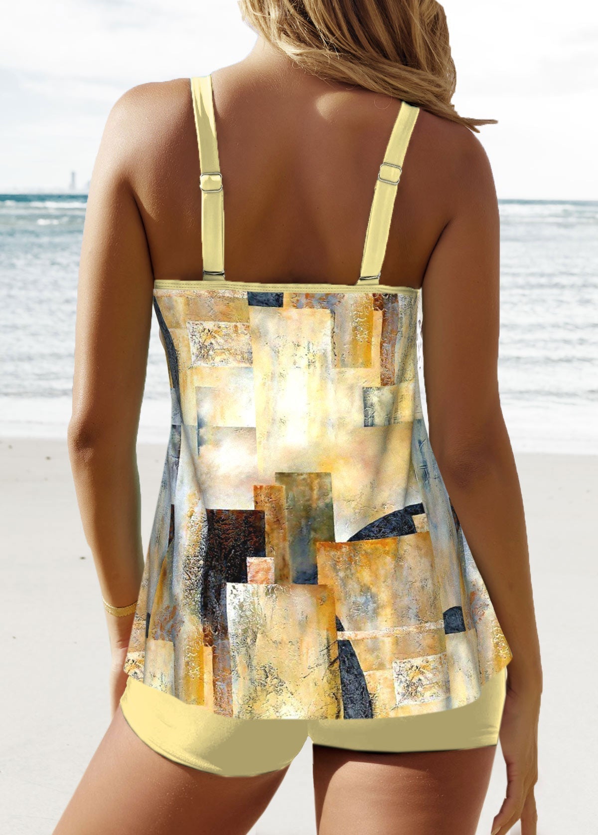 CD | Tankini elegant cu imprimeu geometric