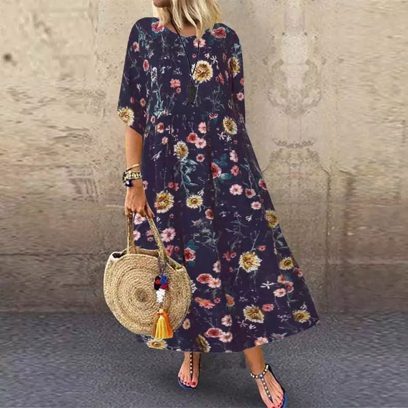 CD | Rochie lungă elegantă cu model floral