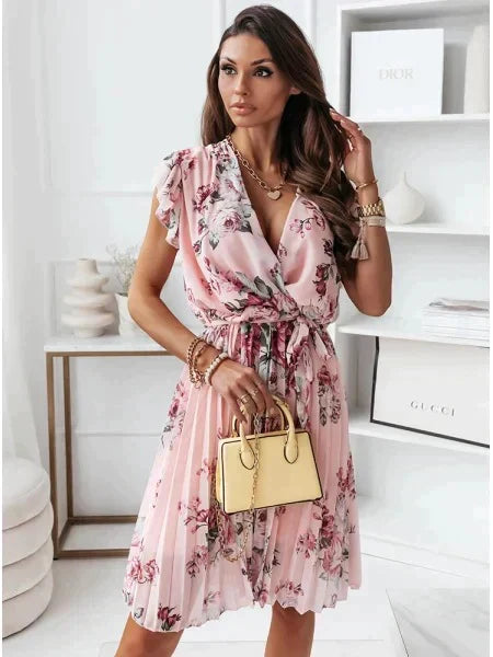 CD | Rochie mini Clarissa cu mâneci bufante și imprimeu floral