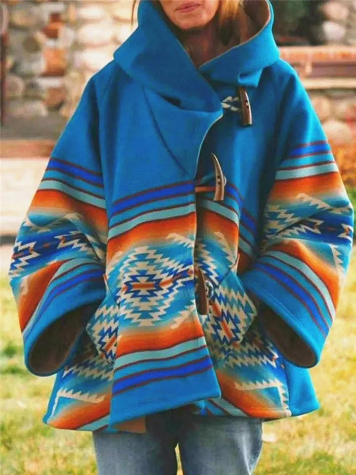 CD | Palton Boho cu model tribal și glugă