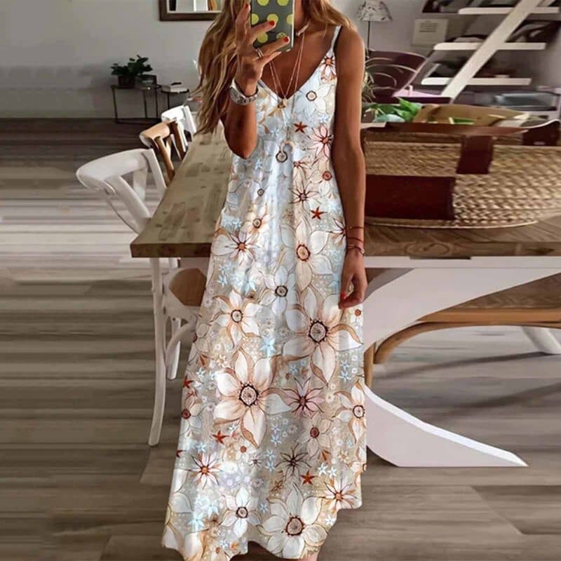 CD | Moda rochie maxi fără mâneci