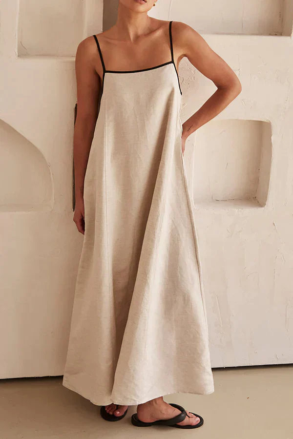 CD | Rochie maxi din in la modă
