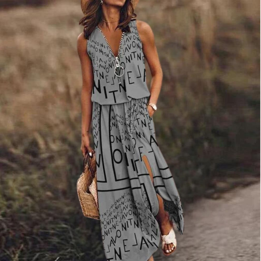 CD | Rochie maxi de damă cu text imprimat