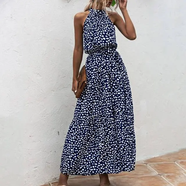 CD | Rochie maxi fără bretele cu imprimeu floral