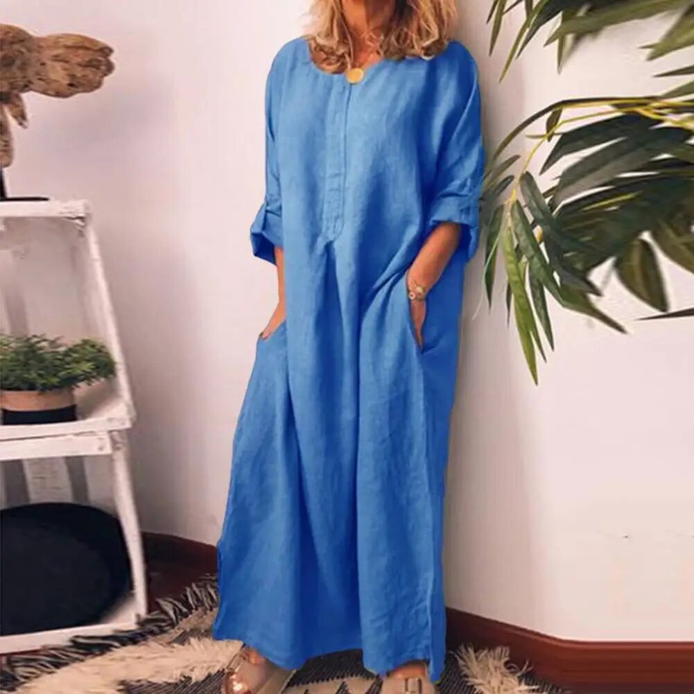 CD | Rochie cămașă lungă supradimensionată din in