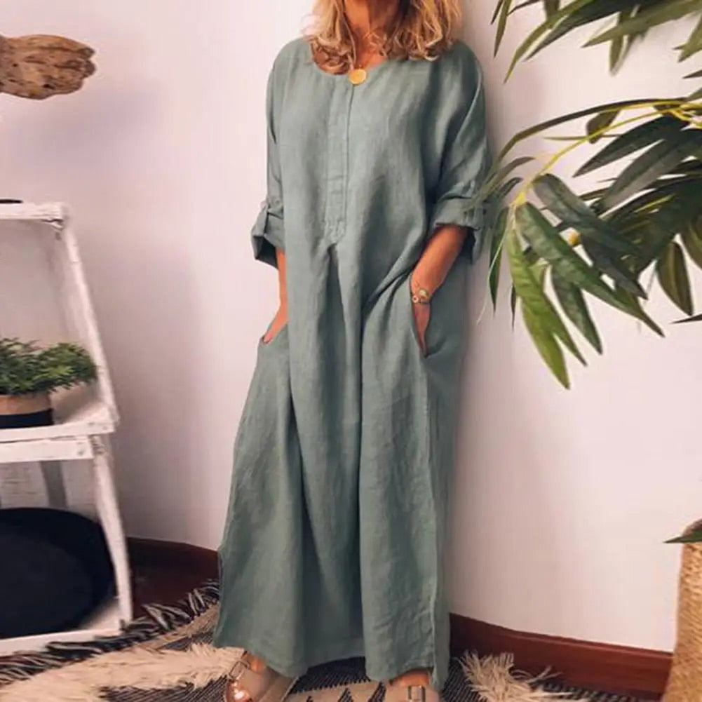 CD | Rochie cămașă lungă supradimensionată din in