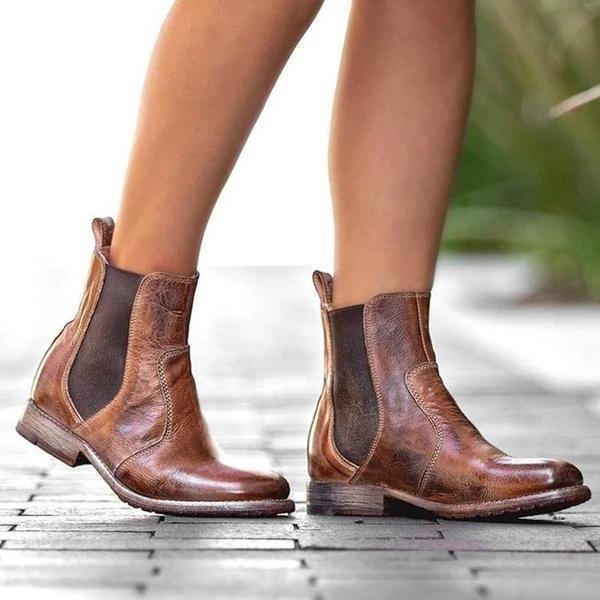 CD | Botine pentru femei din piele în stil vintage