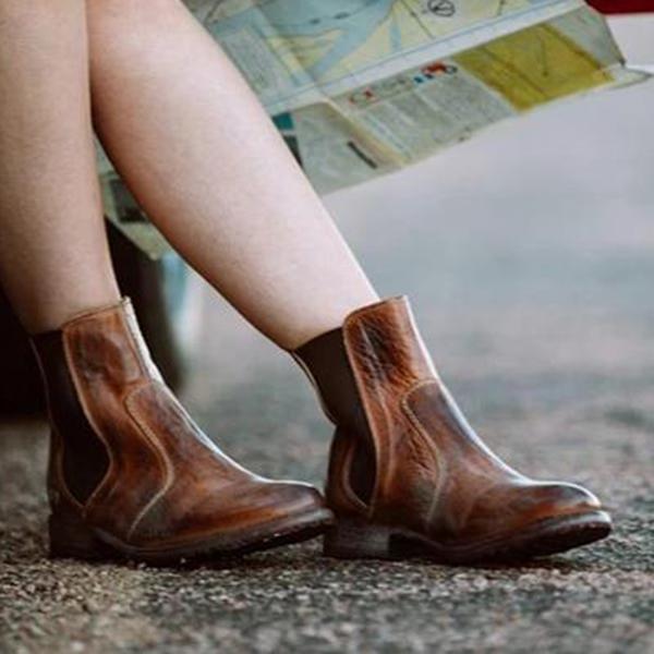 CD | Botine pentru femei din piele în stil vintage