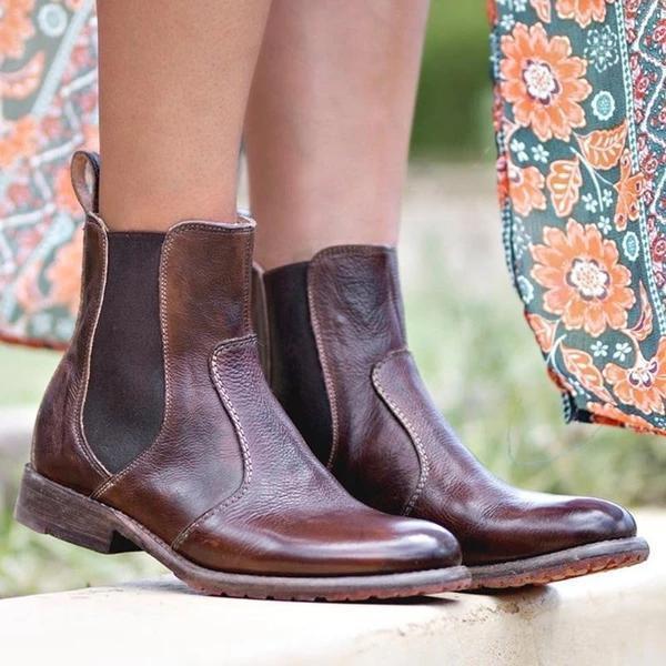 CD | Botine pentru femei din piele în stil vintage