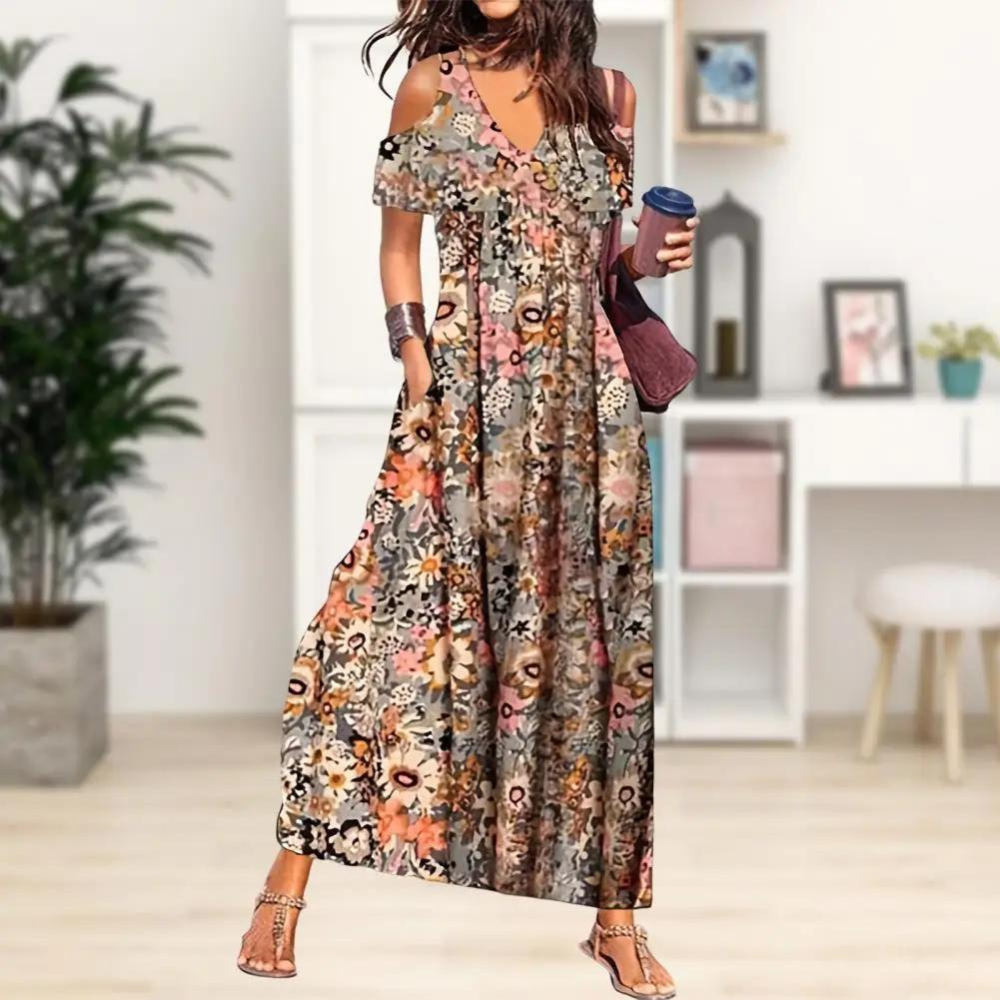 CD | Rochie lungă elegantă cu imprimeu