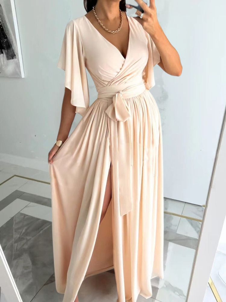 CD | Rochie maxi elegantă cu tăietură