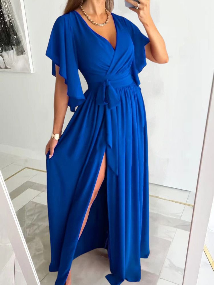 CD | Rochie maxi elegantă cu tăietură