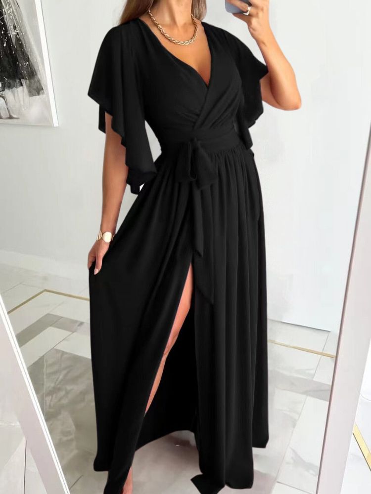 CD | Rochie maxi elegantă cu tăietură