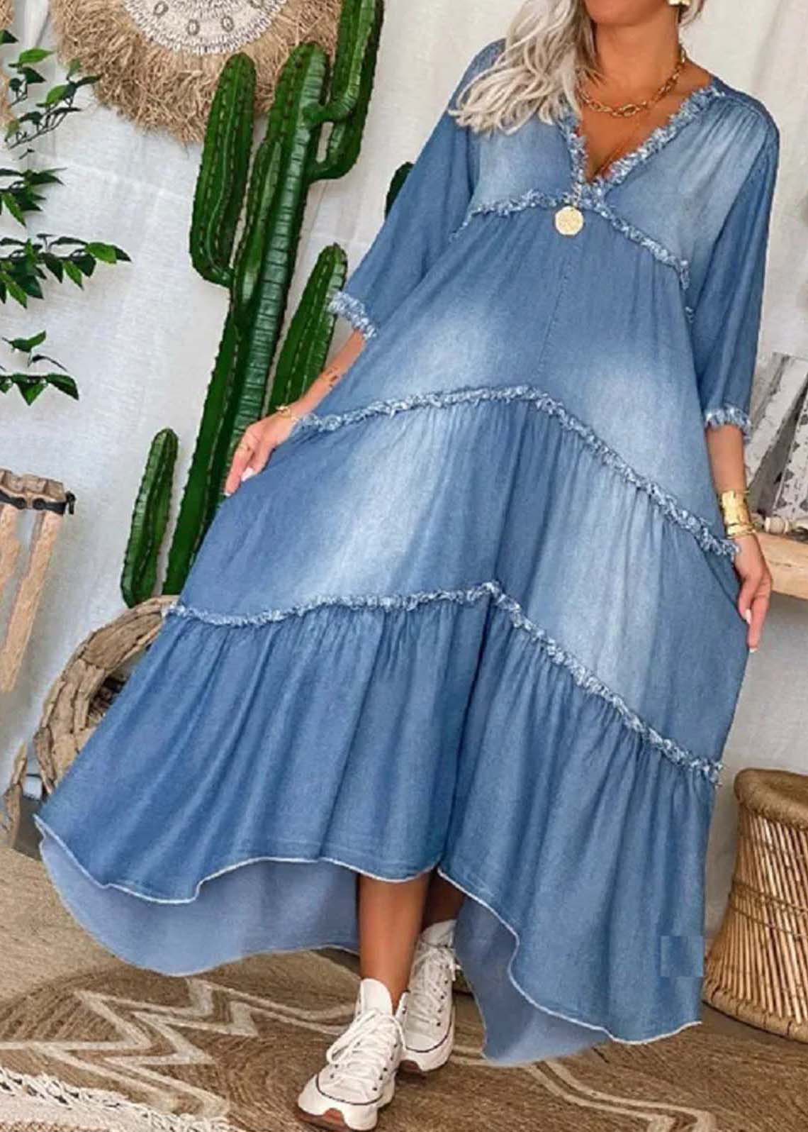 CD | Rochie maxi din denim