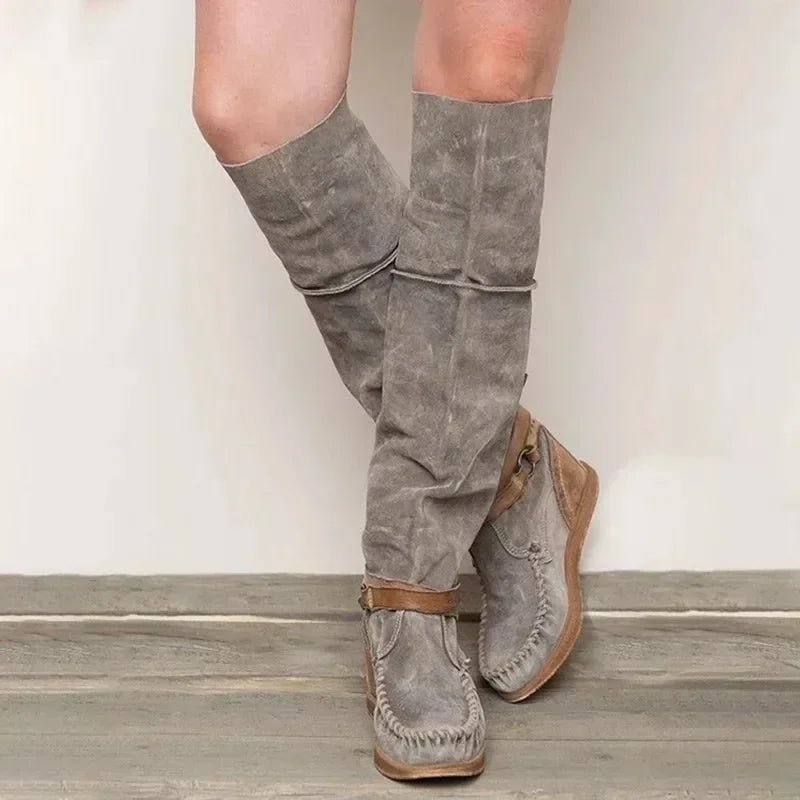 CD | Cizme mocasin până la genunchi de inspirație boho