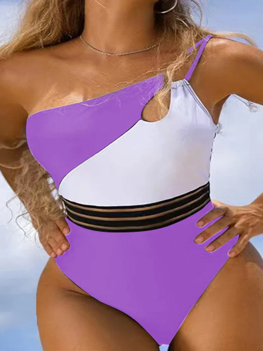 CD | Bikini costum de baie pentru femei tesatura panou patchwork corp