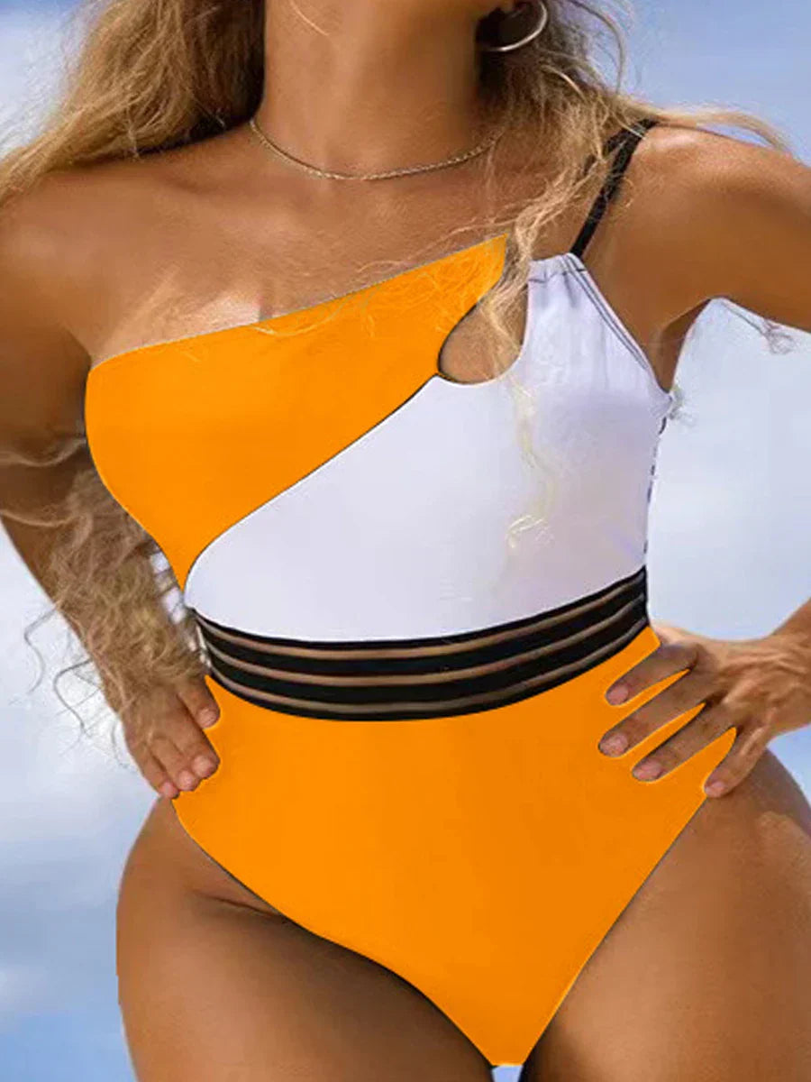 CD | Bikini costum de baie pentru femei tesatura panou patchwork corp