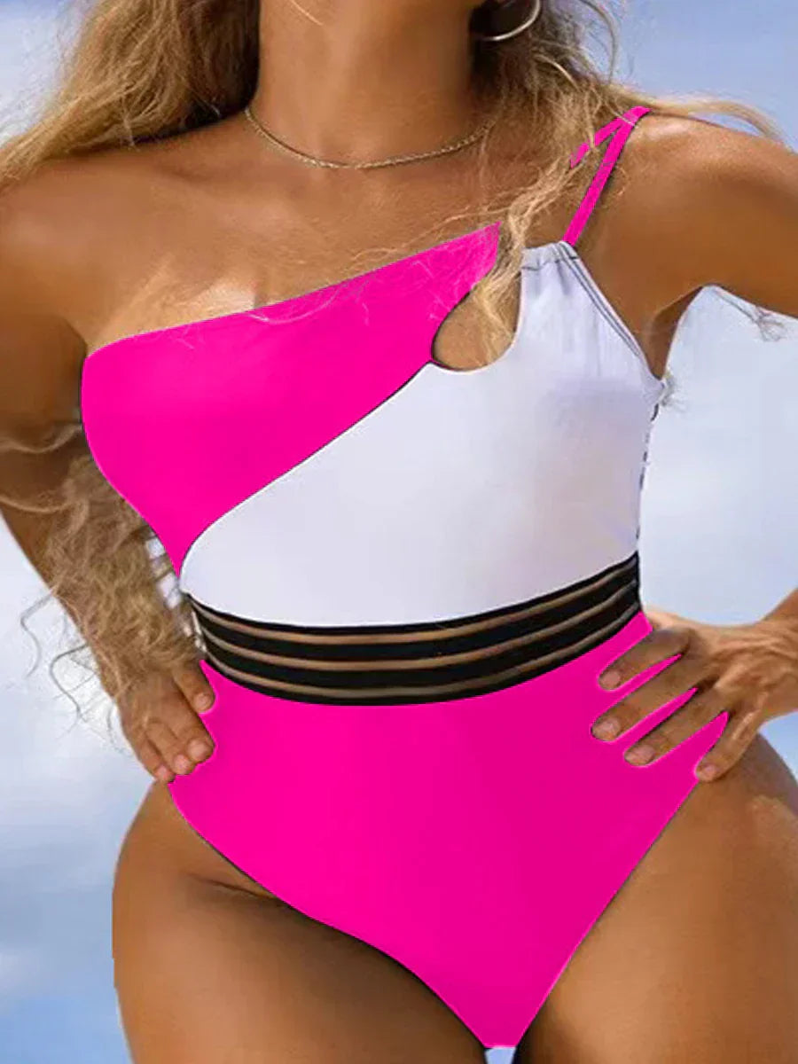CD | Bikini costum de baie pentru femei tesatura panou patchwork corp