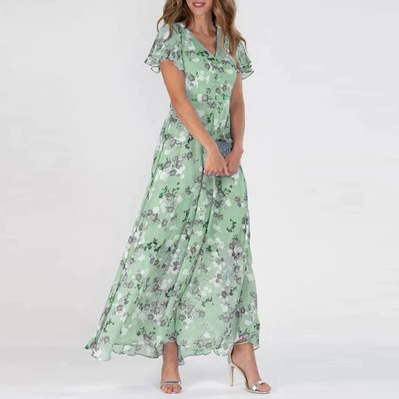 CD | Rochie lungă de vară cu model floral