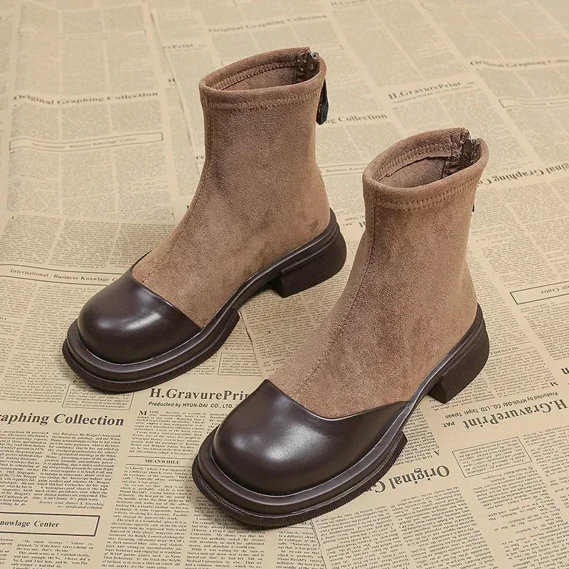 CD | Botine din piele de căprioară și piele