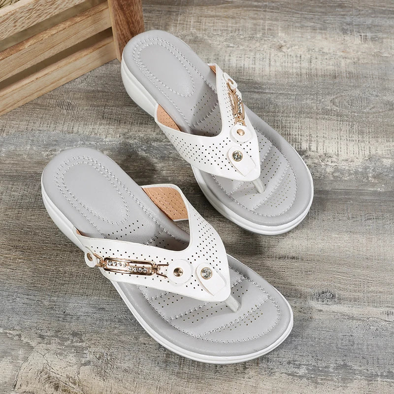 CD | Doamnelor Wedges Clip Toe Sandale Papuci în aer liber Casual Doamnelor