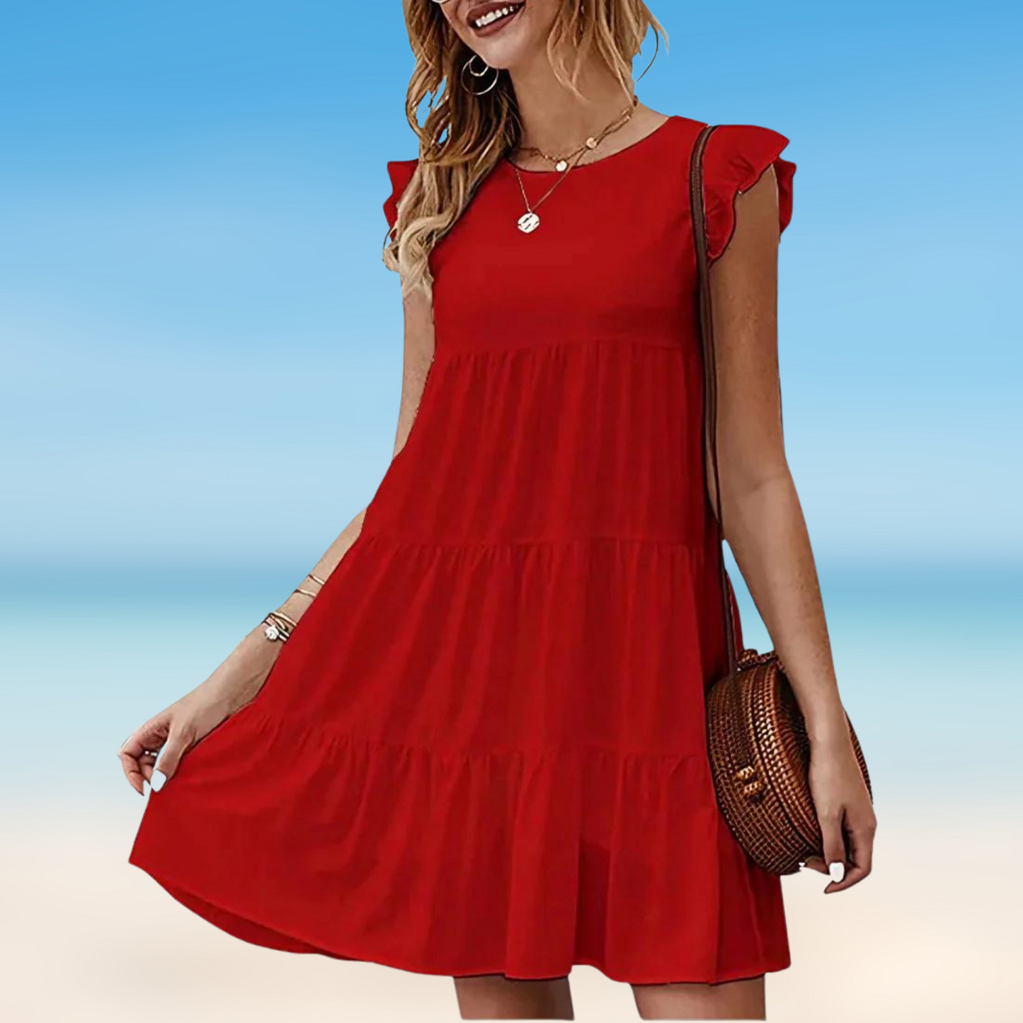 CD | Odella- Rochie mini elegantă cu volane