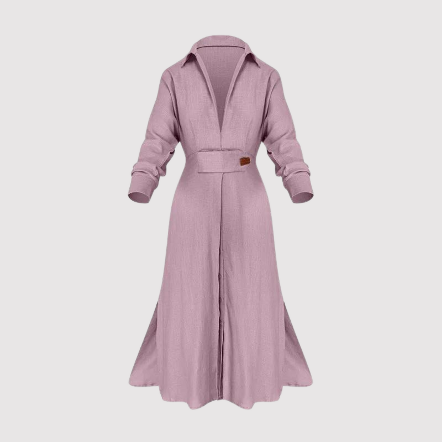 CD | Amytist - Rochie elegantă cu mânecă lungă pentru femei, cu tăietură laterală