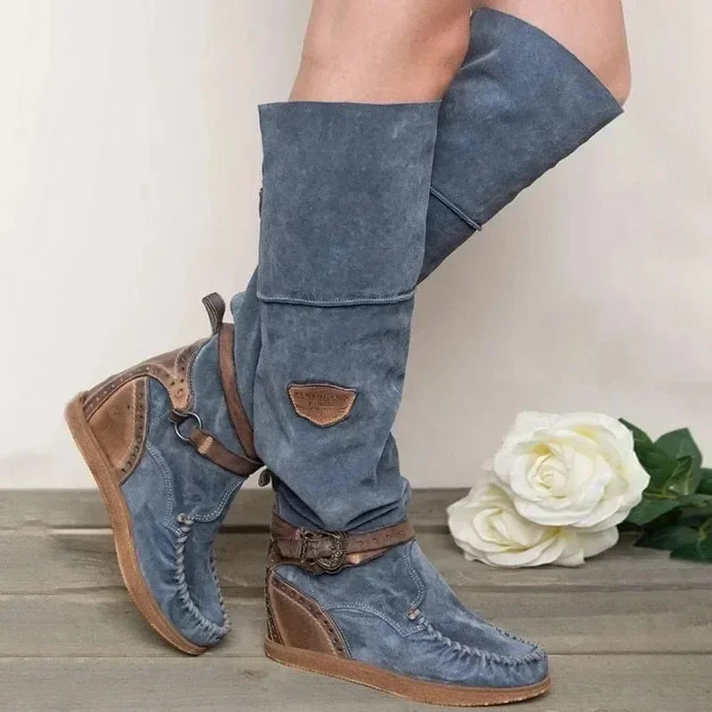 CD | Cizme mocasin până la genunchi de inspirație boho