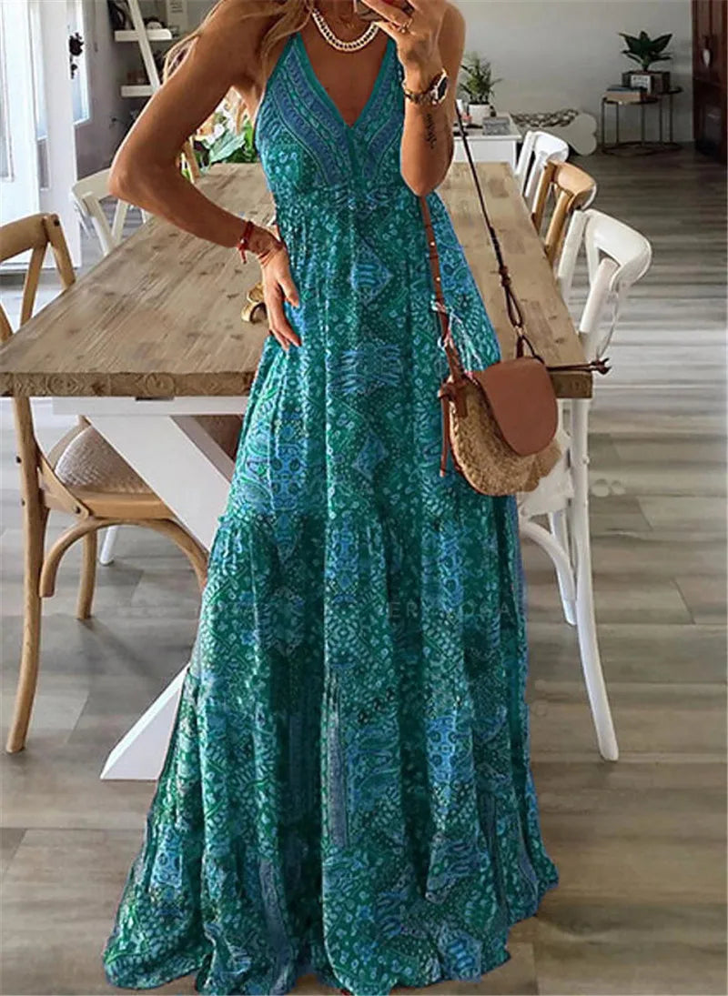 CD | Rochie maxi cu imprimeu boho