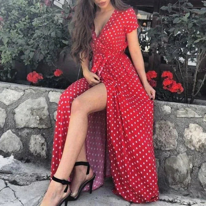 CD | Rochie lungă cu tăietură laterală