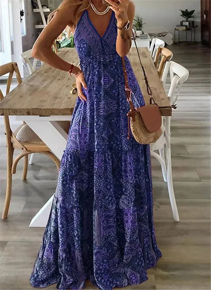 CD | Rochie maxi cu imprimeu boho