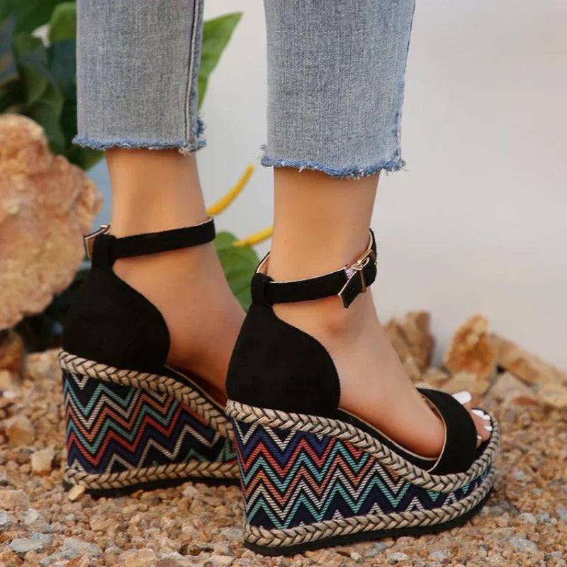 CD | Sandale cu pană Boho
