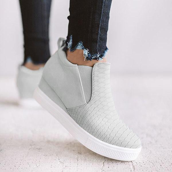 CD | Femei rotund Hollow Wedges Ankle Boots cu fermoar