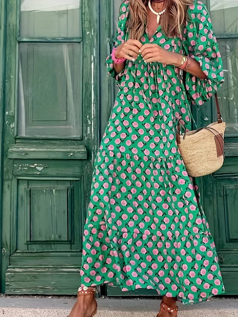 CD | Rochie lungă boho lejeră cu imprimeu floral