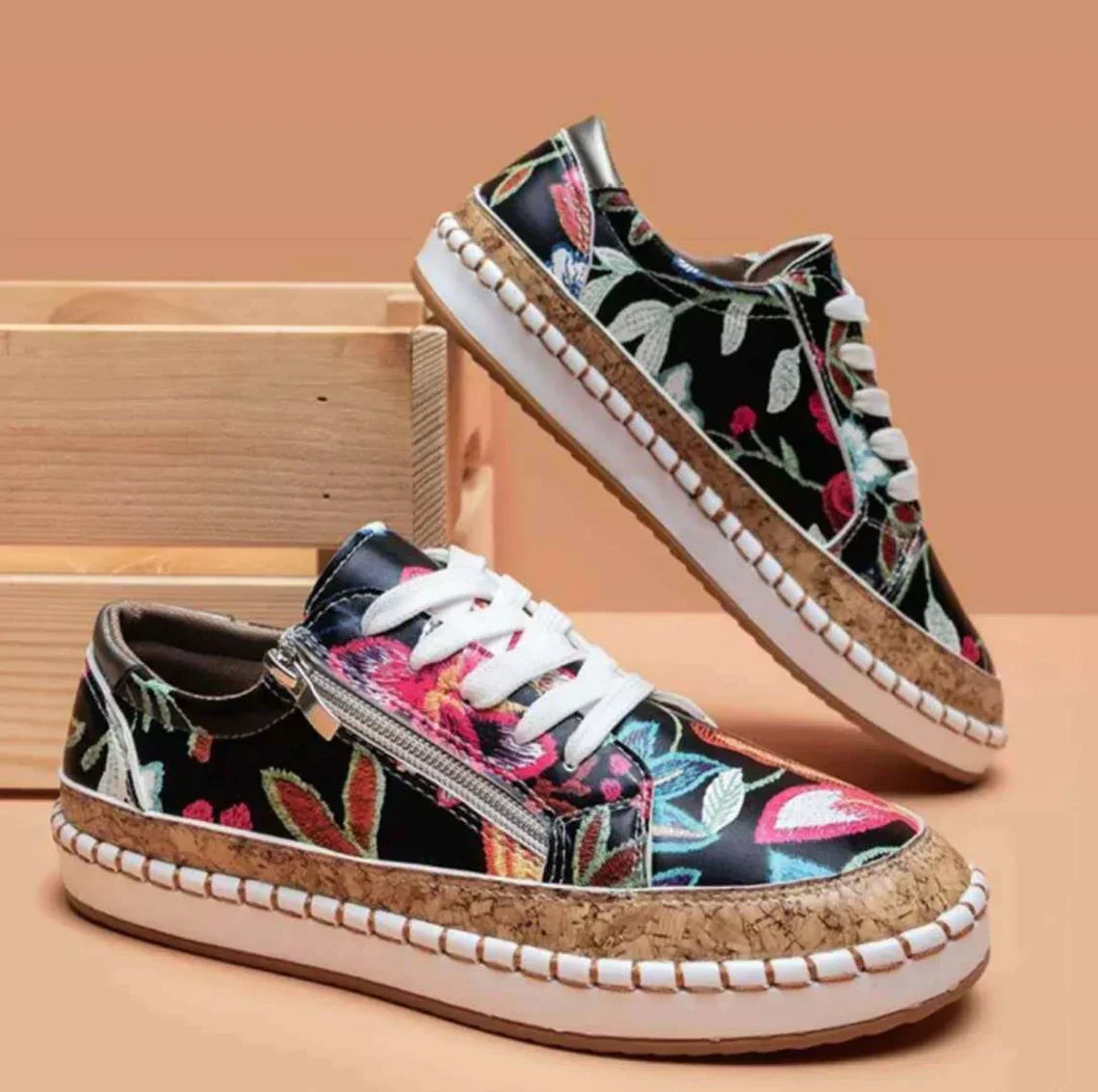 CD | Adidași espadrilă cu imprimeu floral