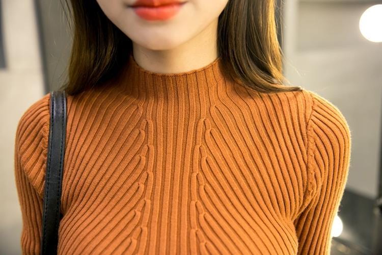 CD | Rochie mini tricotată cu gât rotund
