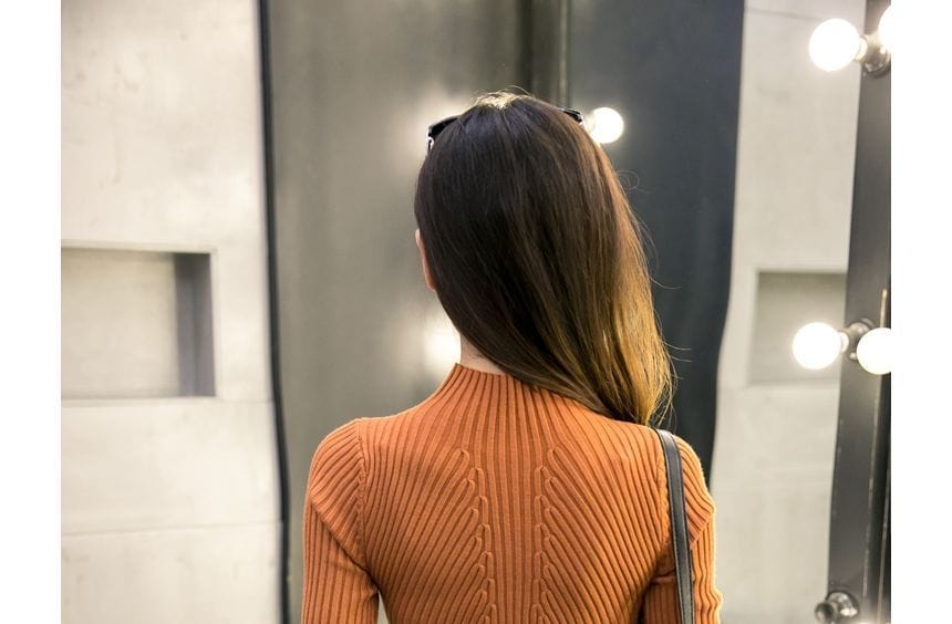 CD | Rochie mini tricotată cu gât rotund