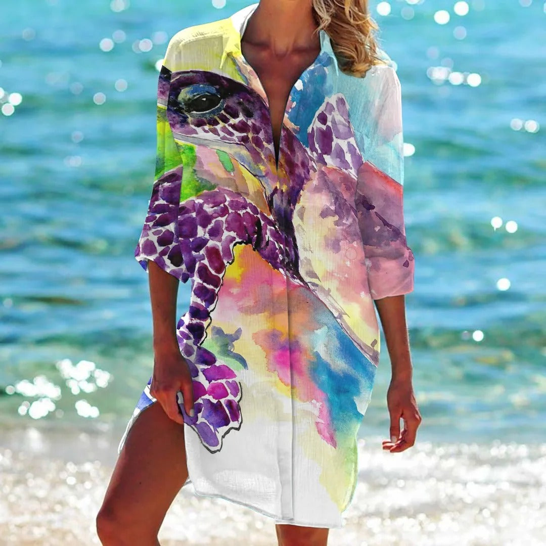 CD | Rochie mini cu imprimeu tropical