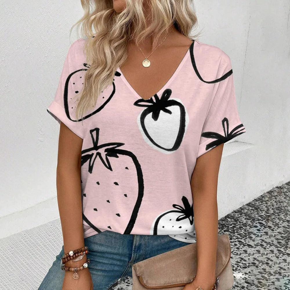 CD | Tricou modern cu imprimare de fructe