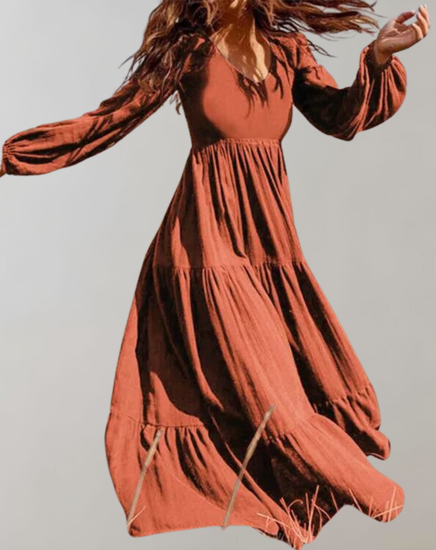 CD | Rochie maxi casual cu decolteu în V