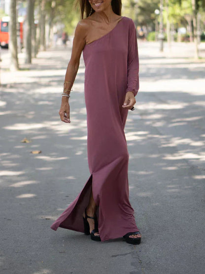CD | Rochie maxi cu umăr elastic