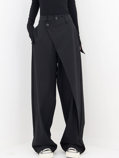 CD | Pantaloni asimetrici trendy cu picioare late