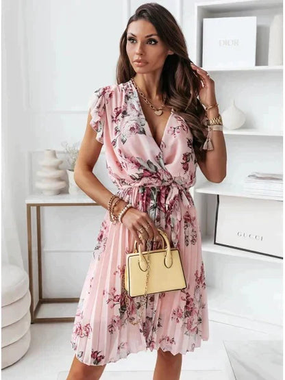 CD | Rochie mini Clarissa cu mâneci bufante și imprimeu floral