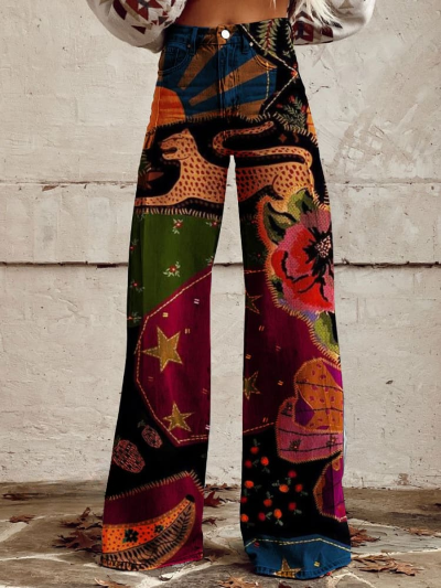 CD | Pantaloni boho evazați pentru femei