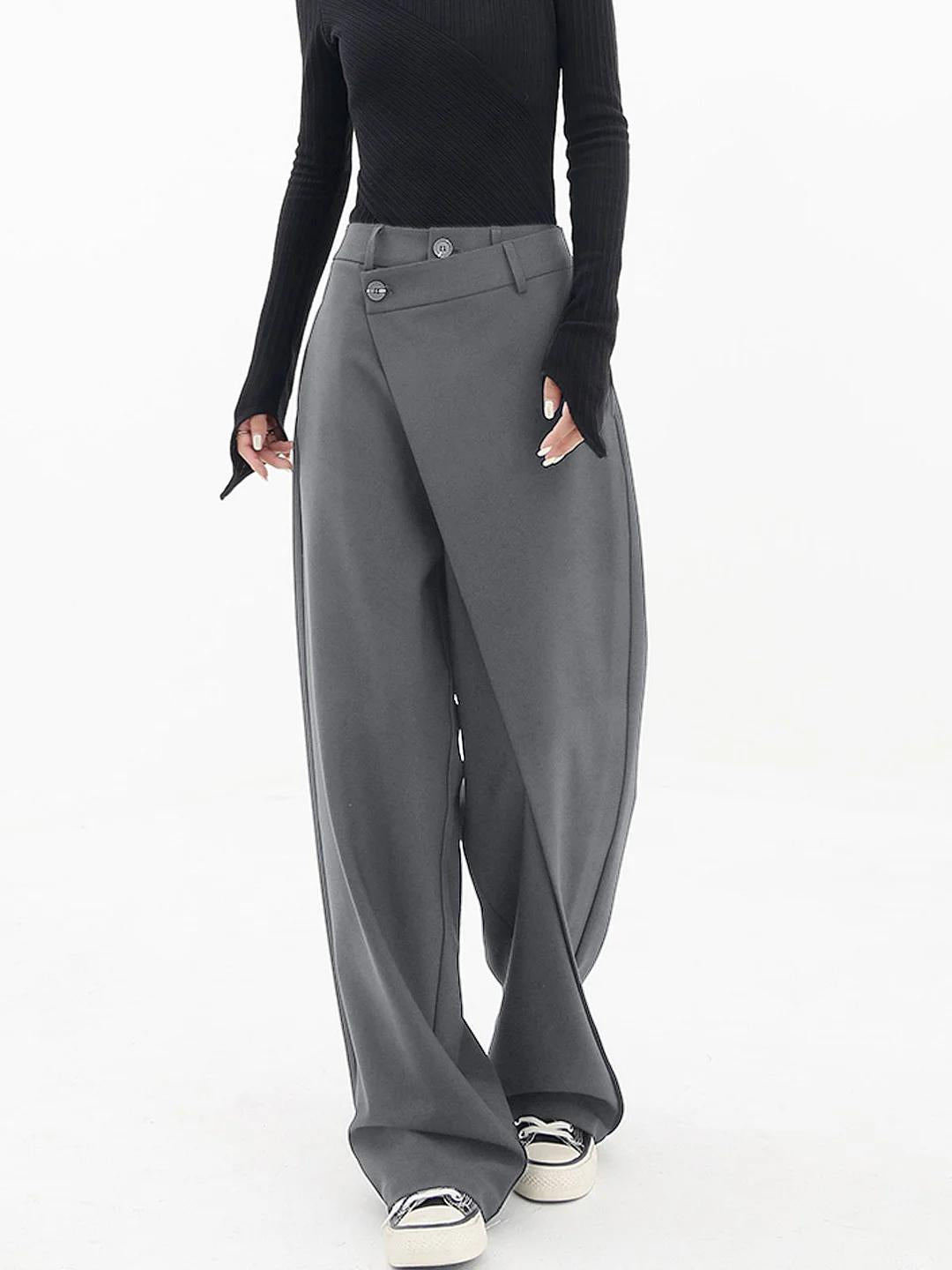 CD | Pantaloni asimetrici trendy cu picioare late