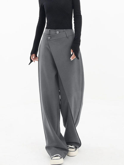 CD | Pantaloni asimetrici trendy cu picioare late