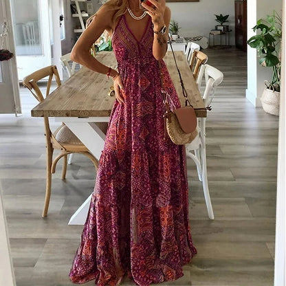 CD | Rochie lungă cu imprimeu boho