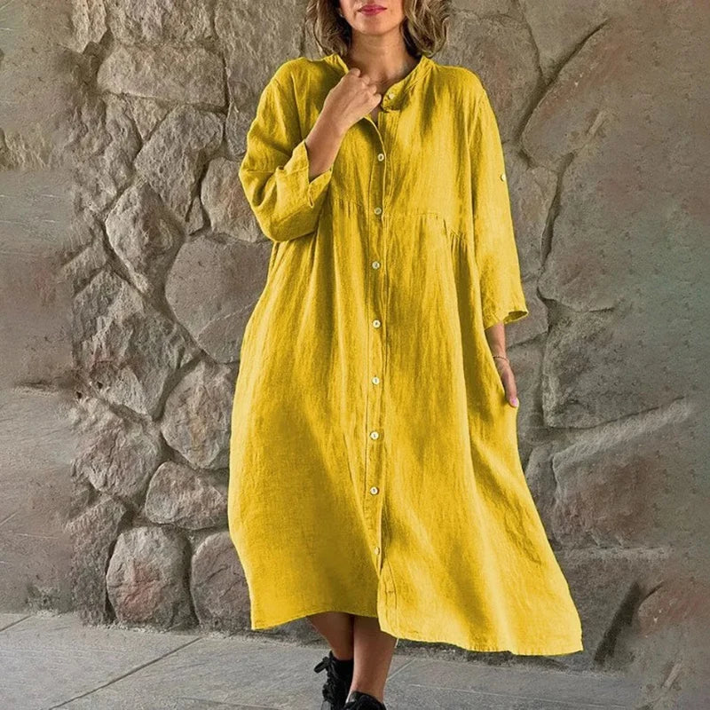 CD | Rochie din bumbac și in